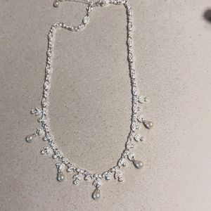 Faux pearl bridal necklace and earrings